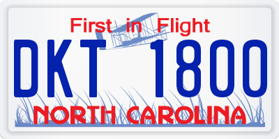 NC license plate DKT1800