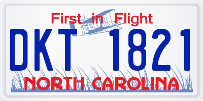 NC license plate DKT1821