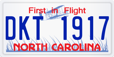 NC license plate DKT1917