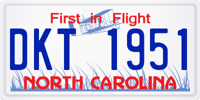 NC license plate DKT1951