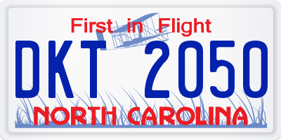 NC license plate DKT2050