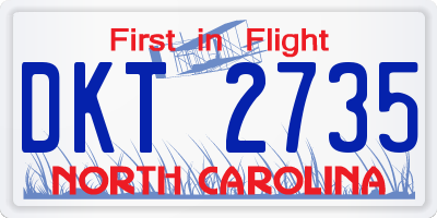 NC license plate DKT2735