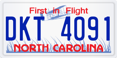 NC license plate DKT4091