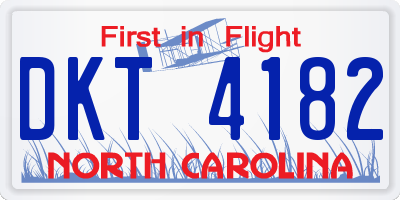 NC license plate DKT4182