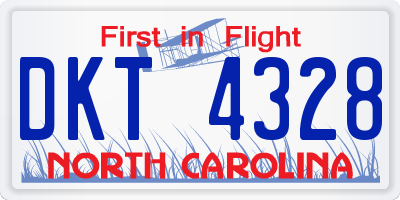 NC license plate DKT4328