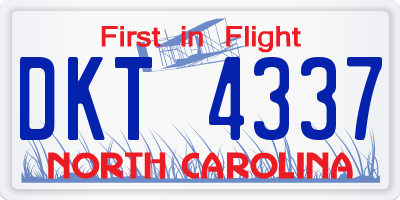 NC license plate DKT4337