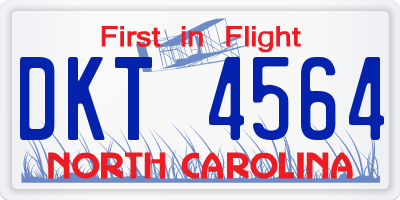 NC license plate DKT4564