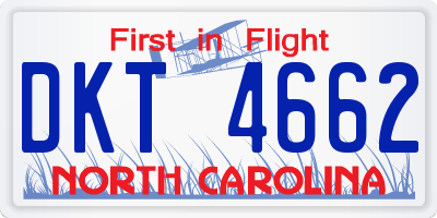 NC license plate DKT4662
