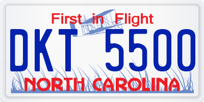 NC license plate DKT5500