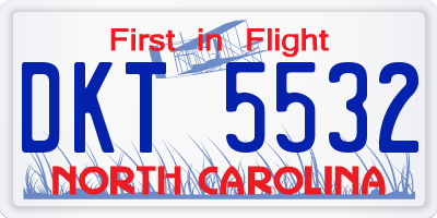 NC license plate DKT5532