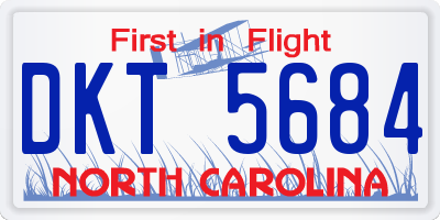 NC license plate DKT5684