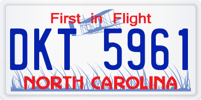 NC license plate DKT5961