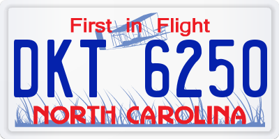 NC license plate DKT6250