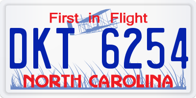 NC license plate DKT6254