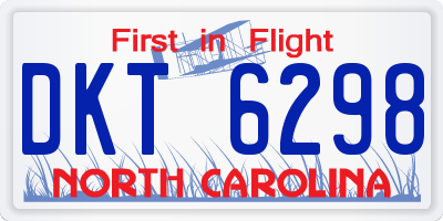 NC license plate DKT6298