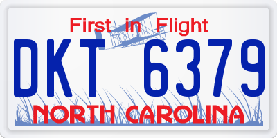 NC license plate DKT6379