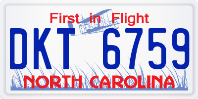 NC license plate DKT6759