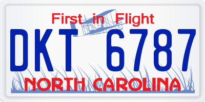 NC license plate DKT6787