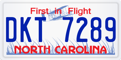 NC license plate DKT7289