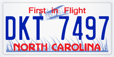 NC license plate DKT7497