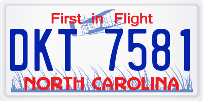 NC license plate DKT7581