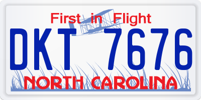 NC license plate DKT7676