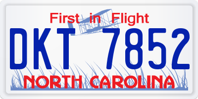 NC license plate DKT7852