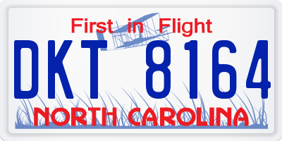 NC license plate DKT8164