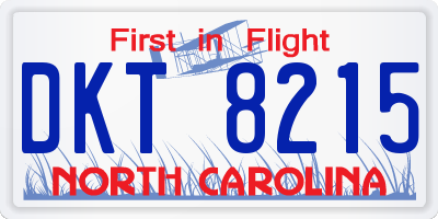 NC license plate DKT8215