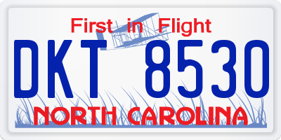 NC license plate DKT8530