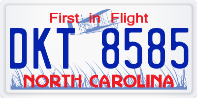 NC license plate DKT8585