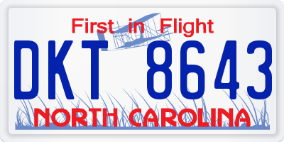 NC license plate DKT8643