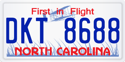 NC license plate DKT8688