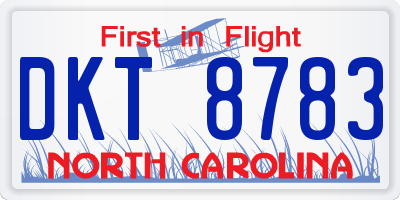 NC license plate DKT8783
