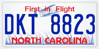 NC license plate DKT8823
