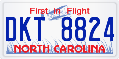 NC license plate DKT8824
