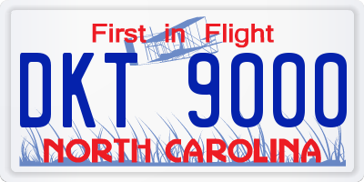 NC license plate DKT9000