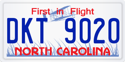 NC license plate DKT9020