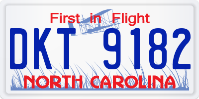 NC license plate DKT9182