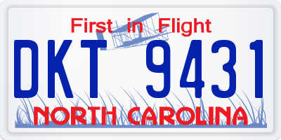 NC license plate DKT9431