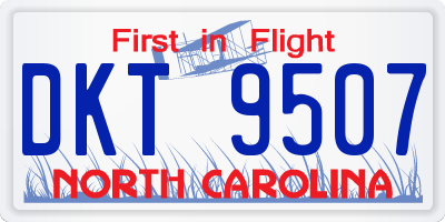 NC license plate DKT9507