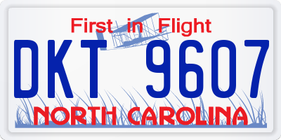 NC license plate DKT9607