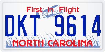 NC license plate DKT9614