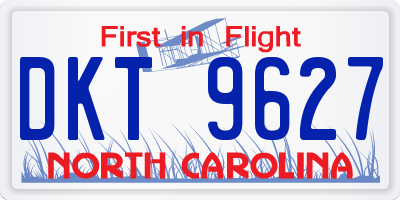 NC license plate DKT9627