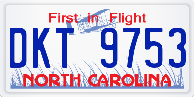 NC license plate DKT9753