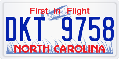 NC license plate DKT9758