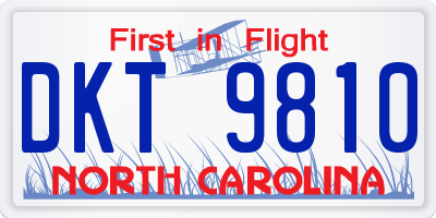NC license plate DKT9810