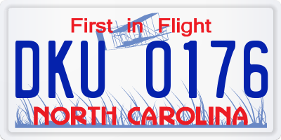 NC license plate DKU0176