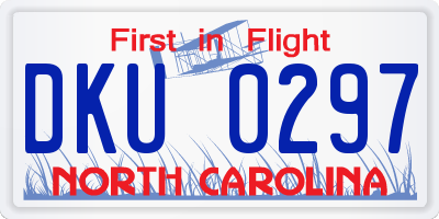 NC license plate DKU0297