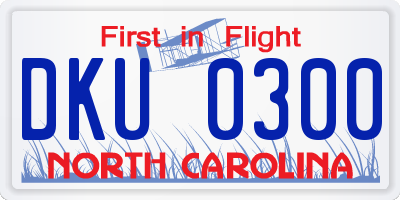 NC license plate DKU0300